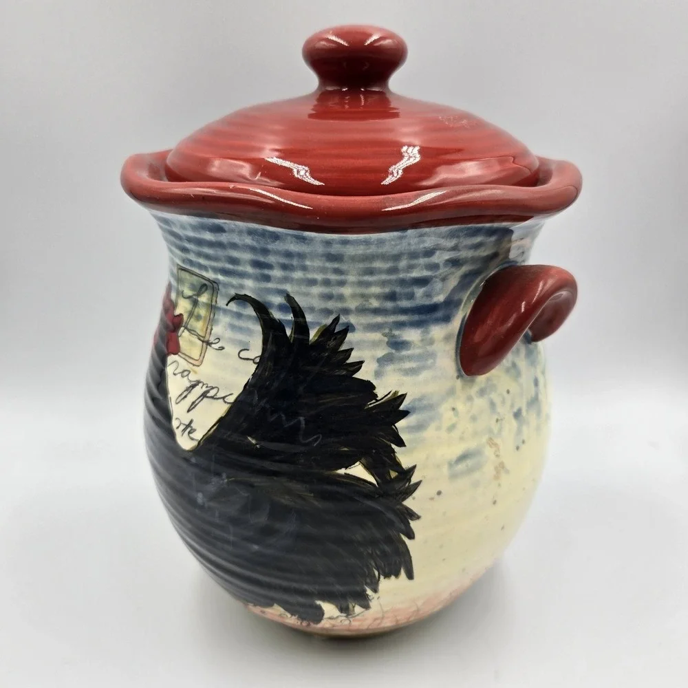 SUSAN WINGET LARGE Rooster Canister Cookie Jar 9.5